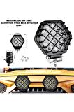 Off Road Led Lamba Kafesli Alüminyum Siyah Kasa Beyaz Sabit Led 12,3 X 13,5 Cm Uyumlu 1 Adet