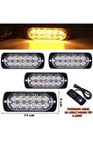 Off Road Led Lamba Turuncu Renk Dorse Tip 12 Led 4 X 11 Cm 4 Adet -