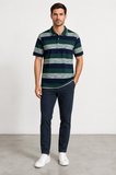 Sabri Özel Polo Yaka Pike Örgü Yaka Düğmeli Erkek T-Shırt SM24SW23028-Nefti