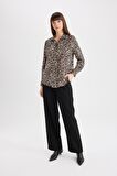 DeFacto Regular Fit Leopar Desenli Uzun Kollu Gömlek I8266AZ24AUBG320