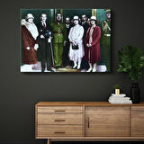 Atatürk ve Yabancı Konuklar - Resmi Kabul Kanvas Tablo