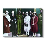 Atatürk ve Yabancı Konuklar - Resmi Kabul Kanvas Tablo