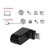 Valkyrie 3 Portlu USB 2.0 Hub Döner Kafalı Splitter Hub Adaptör Siyah