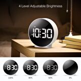 Valkyrie Çift Alarmlı LED Touch Snooze Şık Tasarım Masa Saati Beyaz