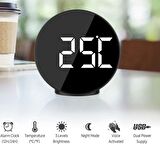 Valkyrie Çift Alarmlı LED Touch Snooze Şık Tasarım Masa Saati Siyah
