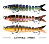 Valkyrie 3 Adet 8 Eklemli 3D Oynak Rapala Sahte Balık Yem Seti Tatlı ve Tuzlu Su Uyumlu Wobblers Swimbait
