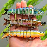 Valkyrie 3 Adet 8 Eklemli 3D Oynak Rapala Sahte Balık Yem Seti Tatlı ve Tuzlu Su Uyumlu Wobblers Swimbait