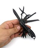 Valkyrie 11 Fonksiyonlu Kamp Cep Çakısı Multitool Siyah