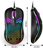 Valkyrie RGB Led Işıklı 6 Tuşlu 7200DPI Gaming Oyuncu Mouse Siyah