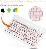 Valkyrie Bluetooth 10 inç Ios Windows Android Uyumlu Kablosuz Klavye - Türkçe - Şarjlı - Sessiz - Multimedia - Ultra İnce Pembe