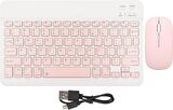 Valkyrie Bluetooth Ios Ipad Android Windows Uyumlu Klavye Mouse Seti - Sessiz - Şarjlı - Combo - Ultra İnce - Türkçe - Kablosuz Pembe