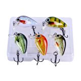 Valkyrie 5 Adet Crankbait LRF Balık Olta Yem Seti - Sesli bilyalı - Kutulu - 2.7cm 1.5gr