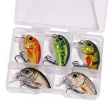 Valkyrie 5 Adet Crankbait LRF Balık Olta Yem Seti - Sesli bilyalı - Kutulu - 2.7cm 1.5gr