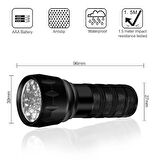 Valkyrie 21 LED 1. Kalite 395nm Güneş Işığı Ultraviyole UV El Feneri - Blacklight - Çok Amaçlı