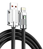 Valkyrie 6A Ios Apple Lightning Sıvı Silikon Data Hızlı Şarj Kablosu - Bakır Döşeme - Katlanmaz Kırılmaz Dayanıklı Kablo Siyah