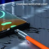 Valkyrie 6A Ios Apple Lightning Uyumlu Sıvı Silikon Data Hızlı Şarj Kablosu - 180 Derece Oynar Başlık - Katlanmaz Kırılmaz Dayanıklı Kablo