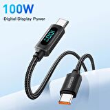 Valkyrie 100w 5A Type-c To Type-c  Hızlı Data şarj Kablosu Dijital Ekran 100cm