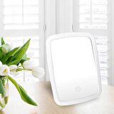 Valkyrie LED Işıklı Şarjlı Makyaj Aynası - 3 Farklı Işık Tonu - Dokunmatik Ekran - Dimmers Ayarı - Beyaz, Sarı, Gün Işığı Make Up Mirror