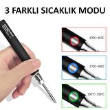 Valkyrie Şarjlı Kablosuz Lehim Makinası - 5 Saniyede Isınma - 30 Dakika Kullanım - USB Type-C Şarj - 3 Farklı Isı Modu - 450 Derece