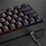 Valkyrie Leaven K870 Blue Switch Mekanik Gaming Oyun Klavyesi RGB 61 Key Mavi Tuş Type-C Klavye Siyah
