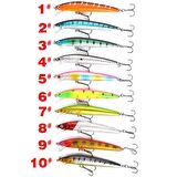 Valkyrie 10 Adet 10cm 9gr Minnow Sahte Olta Yem Seti Rapala 1m Derinlik 10 Farklı Renk Karbon Çelik İğne