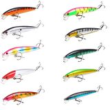 Valkyrie 10 Adet 10cm 9gr Minnow Sahte Olta Yem Seti Rapala 1m Derinlik 10 Farklı Renk Karbon Çelik İğne
