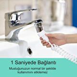 Valkyrie 4 Başlıklı Askılıklı Ağız Duşu Evrensel Musluk Uyumlu 3 Kademe Pil Şarj Hazne Derdi Yok
