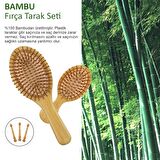 Valkyrie 4 Adet Doğal Bambu Fırça Tarak Seti %100 Bambu Orjinal Set
