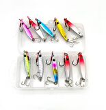 Valkyrie 10 Adet 10gr 4.8cm Kutulu Metal Rapala Jig Seti Balık Olta Yemi İspanyol Oltası