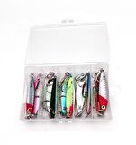 Valkyrie 10 Adet 20gr 6cm Kutulu Metal Rapala Jig Seti Balık Olta Yemi Parlak Gerçekçi Zoka