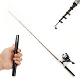 Valkyrie 1 Metre Teleskopik 5.1.1 Mini Cep Olta Seti Kalem Spin Kamış Olta
