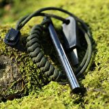 Valkyrie  Magnezyum Bar Acil Durum Ateş Başlatıcı Paracord İpli 10cm x 1cm Çakmak Taşı Çubuğu