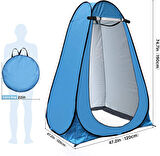 Valkyrie Kamp Outdoor WC Duş Giyinme Çadırı İç Astarlı 190x120x120 Fotoğraf Prova Kabini Mavi