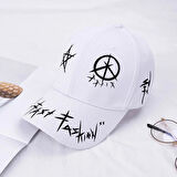 Valkyrie Trucker Şapka Unisex Metal Tokalı Ayarlanabilir Beyzbol Beyaz