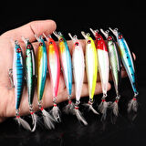 Valkyrie 10 Adet 9cm 7.2gr Tüylü Minnow Rapala Suni Spin Olta Balık Yemi