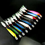 Valkyrie 10 Adet 9cm 7.2gr Tüylü Minnow Rapala Suni Spin Olta Balık Yemi