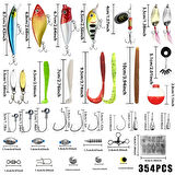 Valkyrie 354 Parça Balık Olta İğne Yem Seti Rapala Kurşun İğne Silikon Kaşık Çantalı Komple Set