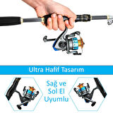 Valkyrie 1.8m Çantalı Motorlu Spin Olta Seti Silikon Rapala Misina Jighead Herşey Dahil Tam Set Ultra Hafif Tasarım