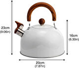 Valkyrie 3L Düdüklü Kettle Su Isıtıcı Çaydanlık Paslanmaz Çelik Yüksek Islıklı Beyaz 