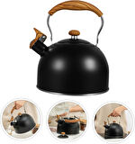 Valkyrie 3L Düdüklü Kettle Su Isıtıcı Çaydanlık Paslanmaz Çelik Yüksek Islıklı Siyah