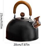 Valkyrie 3L Düdüklü Kettle Su Isıtıcı Çaydanlık Paslanmaz Çelik Yüksek Islıklı Siyah