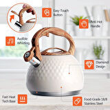 Valkyrie Modern Tasarım Düdüklü Kettle 3L Paslanmaz Çelik Ergonomik Su Isıtıcı Çaydanlık Islıklı
