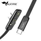 Valkyrie Tuti Süper Hızlı 60W PD Type-C Şarj ve Data Kablosu - Dayanıklı Örgülü Tasarım Vertical Yatay Kablo 130cm