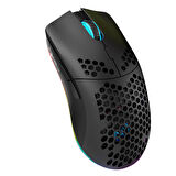 Valkyrie Kablosuz Petek Tasarım Şarjlı Gaming Mouse – RGB Aydınlatmalı 3200 DPI Ultra Hafif Siyah