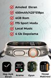 Hello Watch 3 Plus Ultra Akıllı Saat Amoled Ekran 3 Kordon 49mm 4gb Pusula Akıllı Saat Watch 8 9