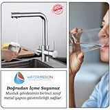 Yeni Nesil 3 Yollu Arıtma Bataryası Şebeke Ve Arıtma Çıkışlı Su Arıtma Cihazı Musluğu