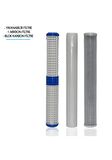 Daire Bina Sayaç Girişi 20" İnc 3 Aşama ( Yıkanabilir , 1m Sediment , Blok ) Yedek Filtre Seti 