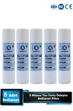 Açık Kasa Su Arıtma Cihazı 10 Inç 5 Mikron Sediment Spun Filtre ( 5 Adet )