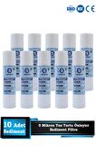 Açık Kasa Su Arıtma Cihazı 10 Inç 5 Mikron Sediment Spun Filtre ( 10 Adet )