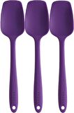 Silikon Kaşık Spatula Seti 6lı Yanmaz Yapışmaz Çizmez Mor 27cm